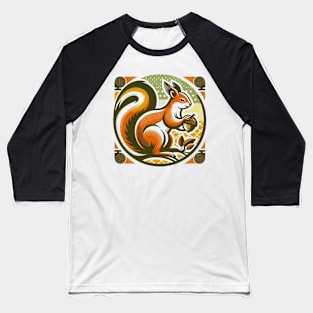 Abstract Squirrel Baseball T-Shirt